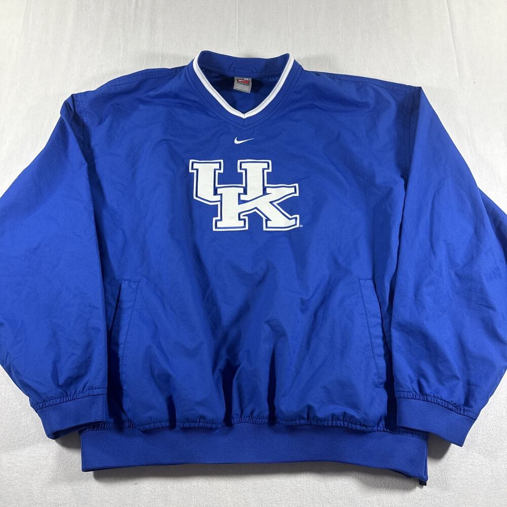 Vintage Nike Team University Of Kentucky UK Pullover Windbreaker Jacket Sz XL